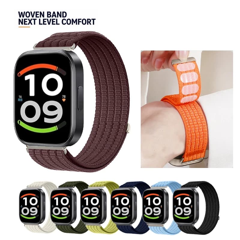 Breathable Velcro Band Sport Nylon Loop Strap+Connector For Redmi Watch 6 Lite Acitve / 5 / 4 for Xiaomi Band 8Pro 9Pro 10 Pro