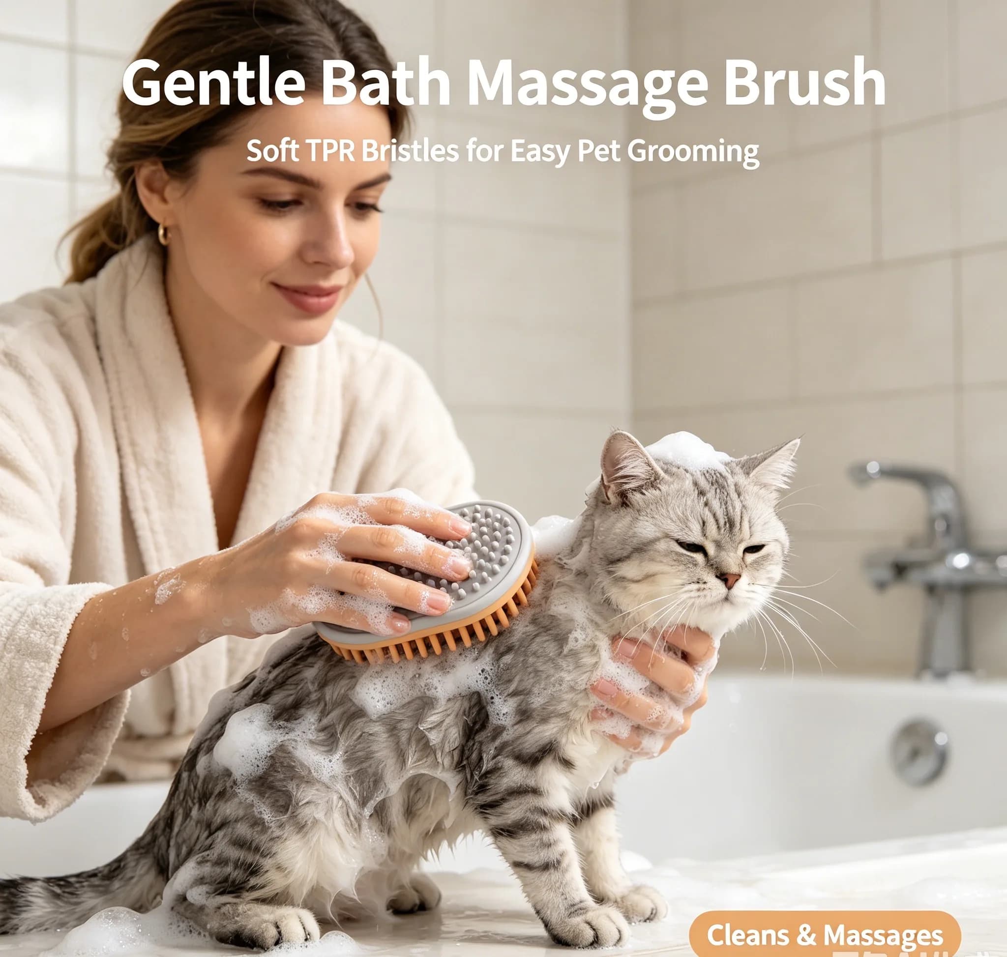 Pet bathing brush, dog bathing massage brush, cat grooming gloves, cat grooming brush, pet supplies