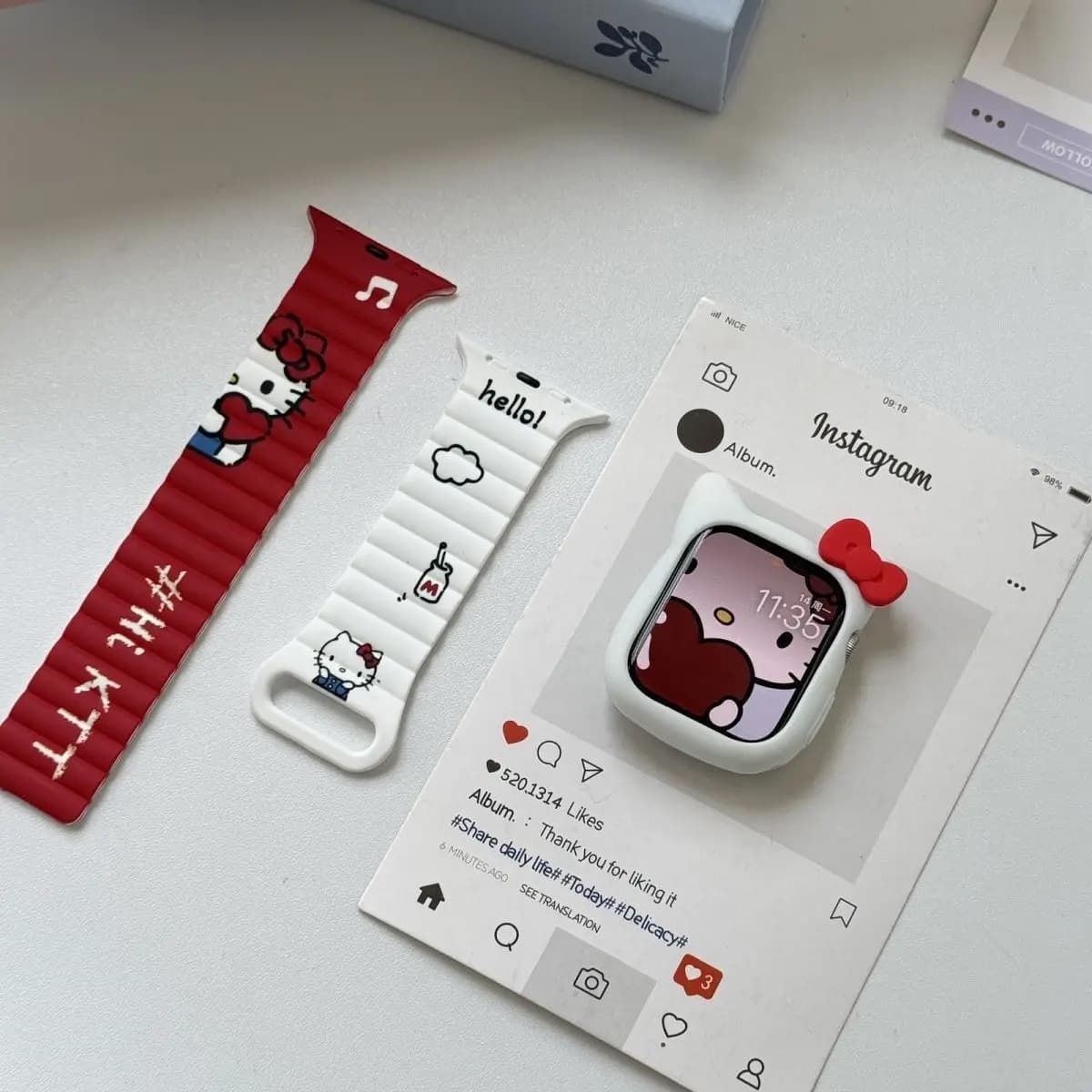 Cinturino magnetico in silicone per orologio Anime Sanrio Hello Kitty Kuromi Cinnamoroll per iWatch S11 Ultra S10 S9 S8 S7 S6 da donna