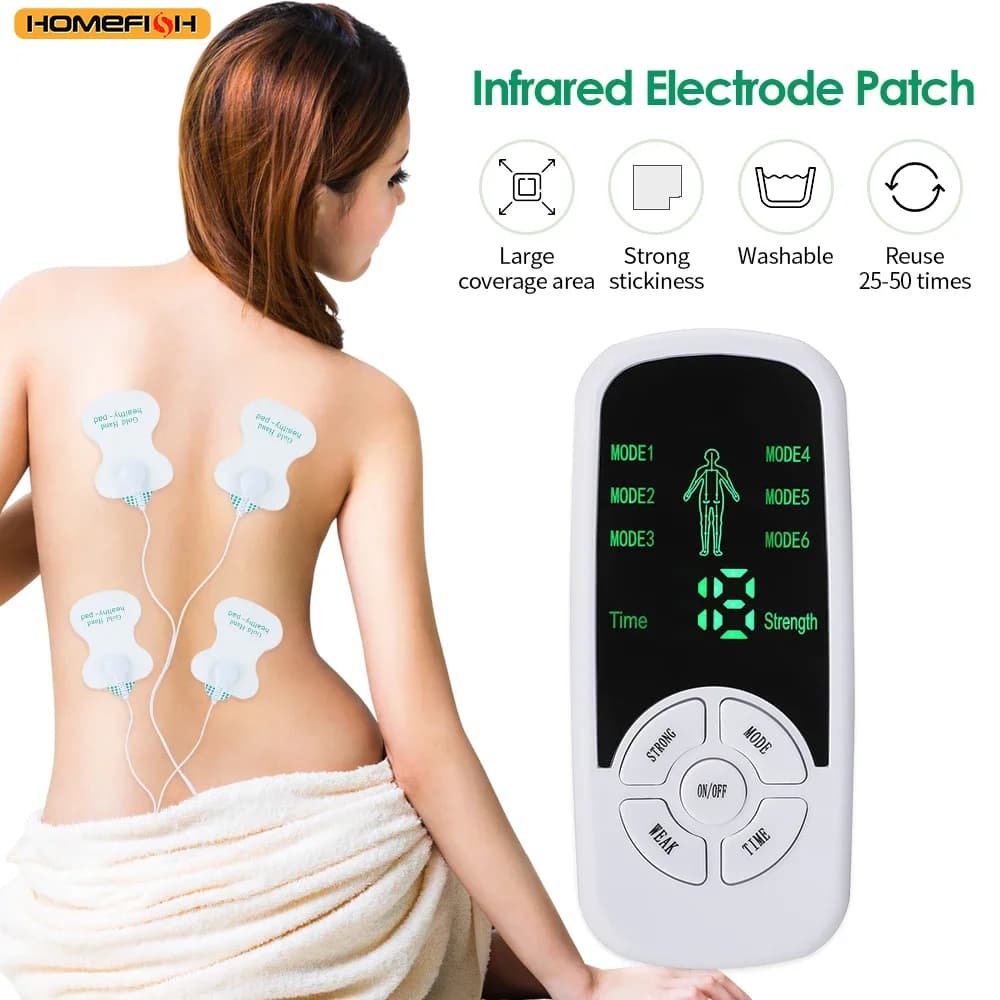 HOMEFISH Muscular Stimulator, 6 Modes, TENS Machine, Meridian Massage, Physiotherapy, Impulse, Addome, Prostate and Body
