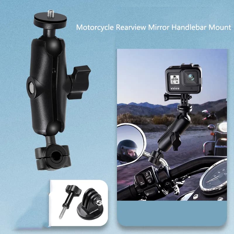 Moto Specchietto retrovisore Manubrio Clip di Montaggio per Insta360 X4 X3 X2 GoPro 12 11 10 9 Macchina Fotografica Selfie Stick Monopiede Base Clip