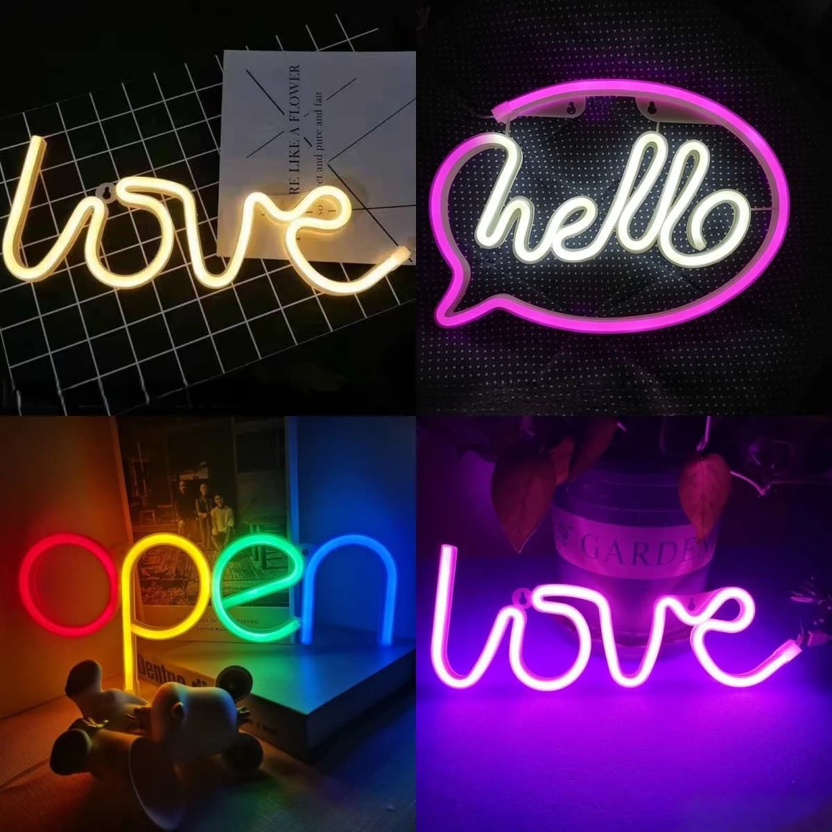 Luci al Neon LED, Illuminazione d'Atmosfera 'Influencer Love', Pannello Perforato, Regalo per Gamer, KTV, Illuminazione Creativa Personalizzata da Tavolo