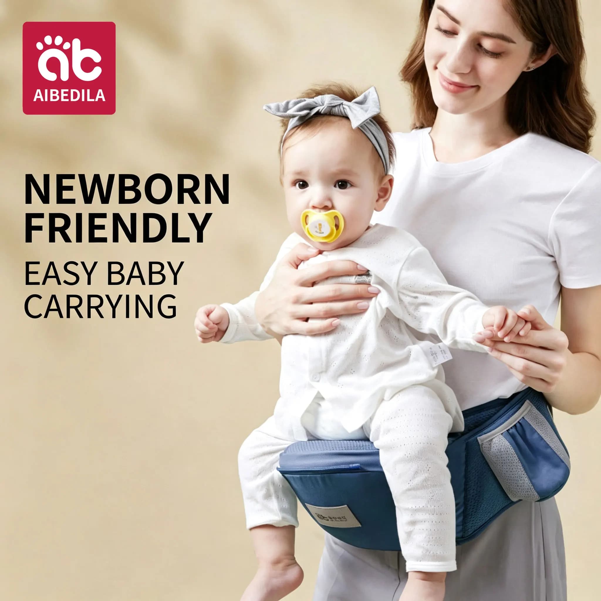 AIBEDILA Kid Carrier Infant Waist Stool Ergonomic Breathable Hip Seat for Toddler 0-2 Years Old Baby Carrier Waist Seat Stool
