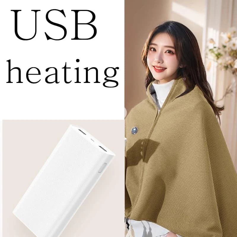 Wearable Blanket Usb Heating Linked Power Bank Home Sofa Camping Office Travel Blankets Spring Autumn Winter Air-Conditioned