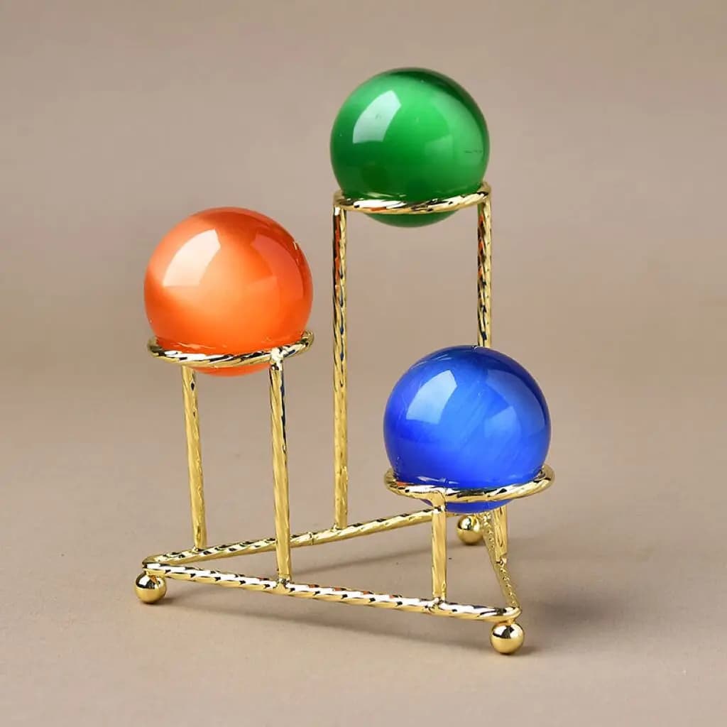Supporto Creativo in Metallo per Sfera di Cristallo, Base Feng Shui, Vassoio Decorativo in Ferro, Piatto di Supporto per Ornamenti da Scrivania