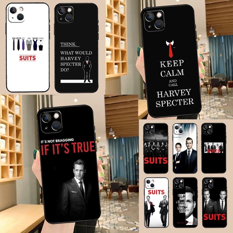 Suits TV Show Phone Case For iPhone 11 12 13 14 15 16 Pro Max mini Back Cover For iPhone XR X XS Max Plus