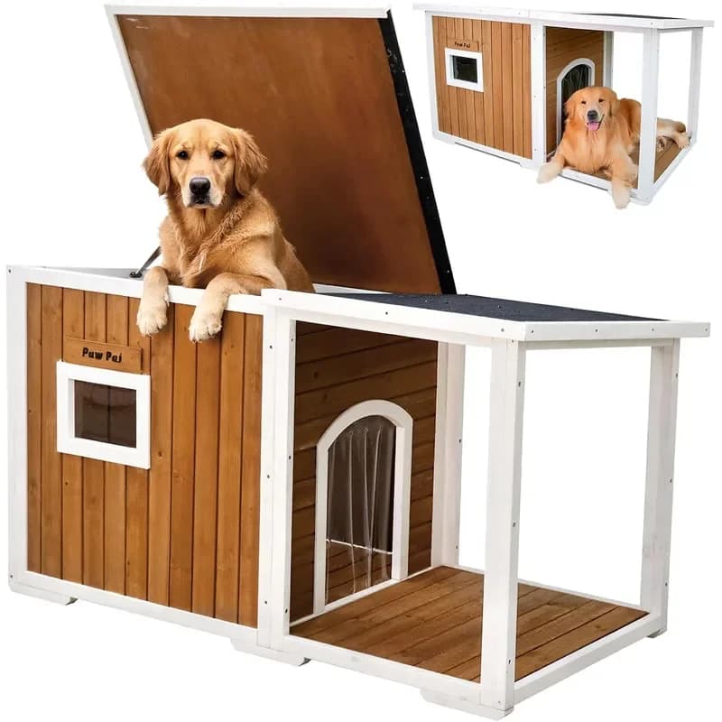 Dog House Outdoor Large Breed 59 Insulated Dog House Weatherproof Outdoor Dog House Insulated with Elevated Floor and