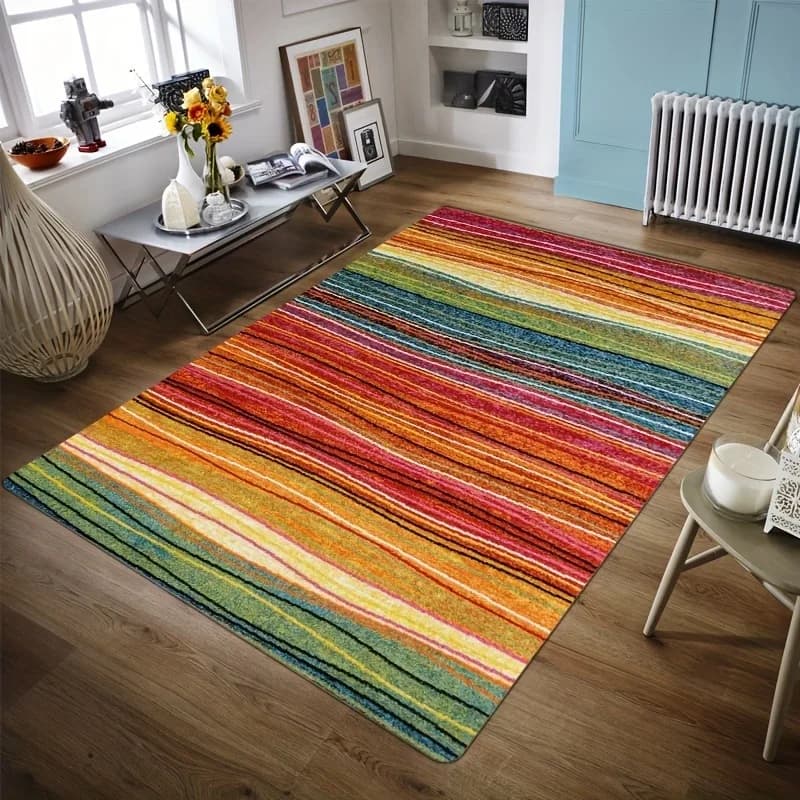 1PC Linee arcobaleno Tappetini per porte modello Tappeti da cucina Antiscivolo Design pop Tappeti per camera da letto Tappetino da bagno Tappeto per la casa Lavanderia Decor