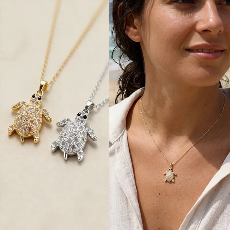 Necklace with Turtle Shape Pendant Marina, Beach Jewels, Gift for Summer Holidays, Elegant Choker for You, Ocean Lovers Accessories