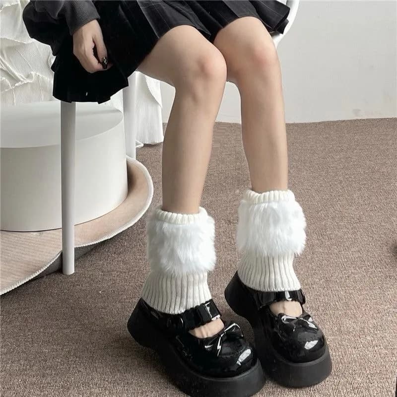 1/2 Paia di Coprigambe Caldi for Autumn and Winter, Copriscarpe Corti, Coprigambe e Coprigambe per Donna, Protection for Caviglie in Filato Maglia