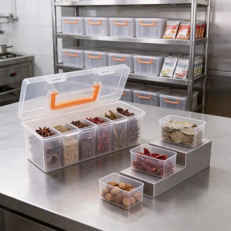 【M】7PCS Tool Organizer Set Transparent Storage Box With Dividers-Portable Case For Spices Beads Small Hardware Tool