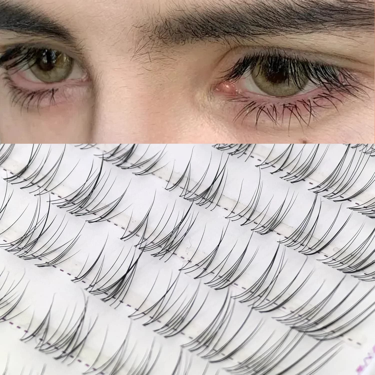 80 pieces of fake Little Milk Fox eyelashes without glue, natural, soft, easy to apply, suitable for beginners, essential for everyday make-up and travel