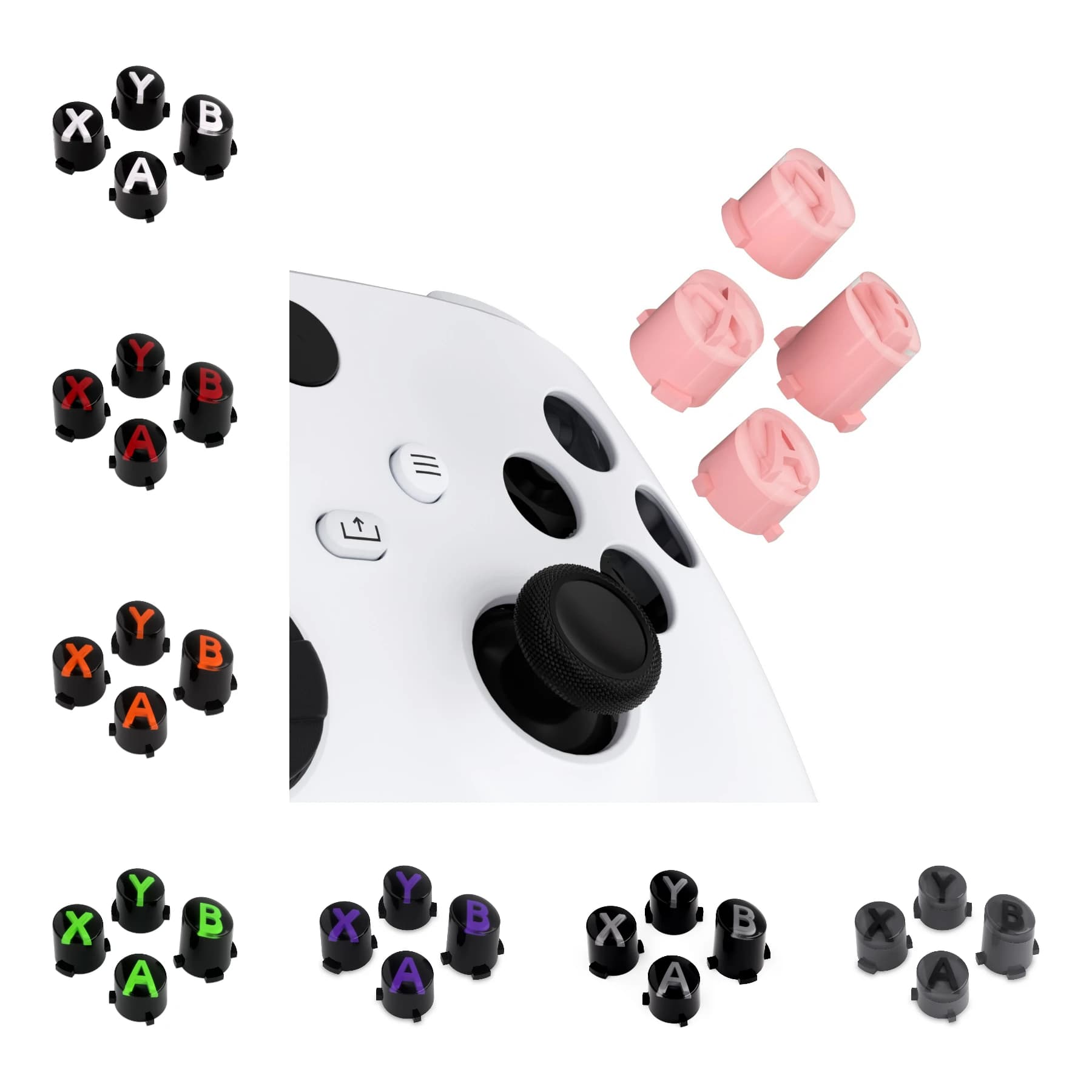 Pulsanti ABXY di ricambio eXtremeRate simboli classici a tre toni per Controller Wireless Xbox Core, Xbox One S/X, Elite V1/V2