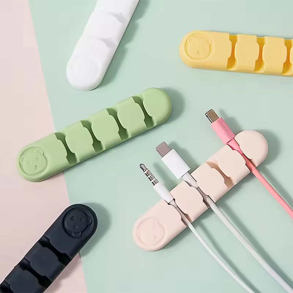 Organizzatore di cavi per riporre cavi divertenti e divertenti cartoni animati creativi a 4 cifre a 5 colori