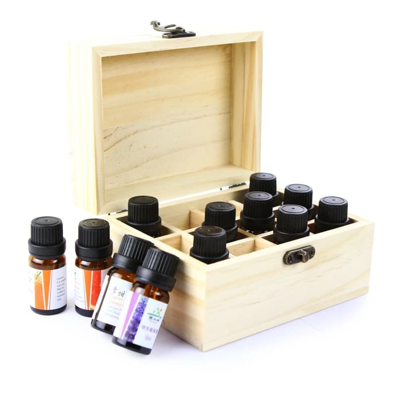 Per scatola di immagazzinaggio in legno di olio essenziale 12/25 slot Carry Organizer bottiglie di olio essenziale custodia per contenitore per aromaterapia