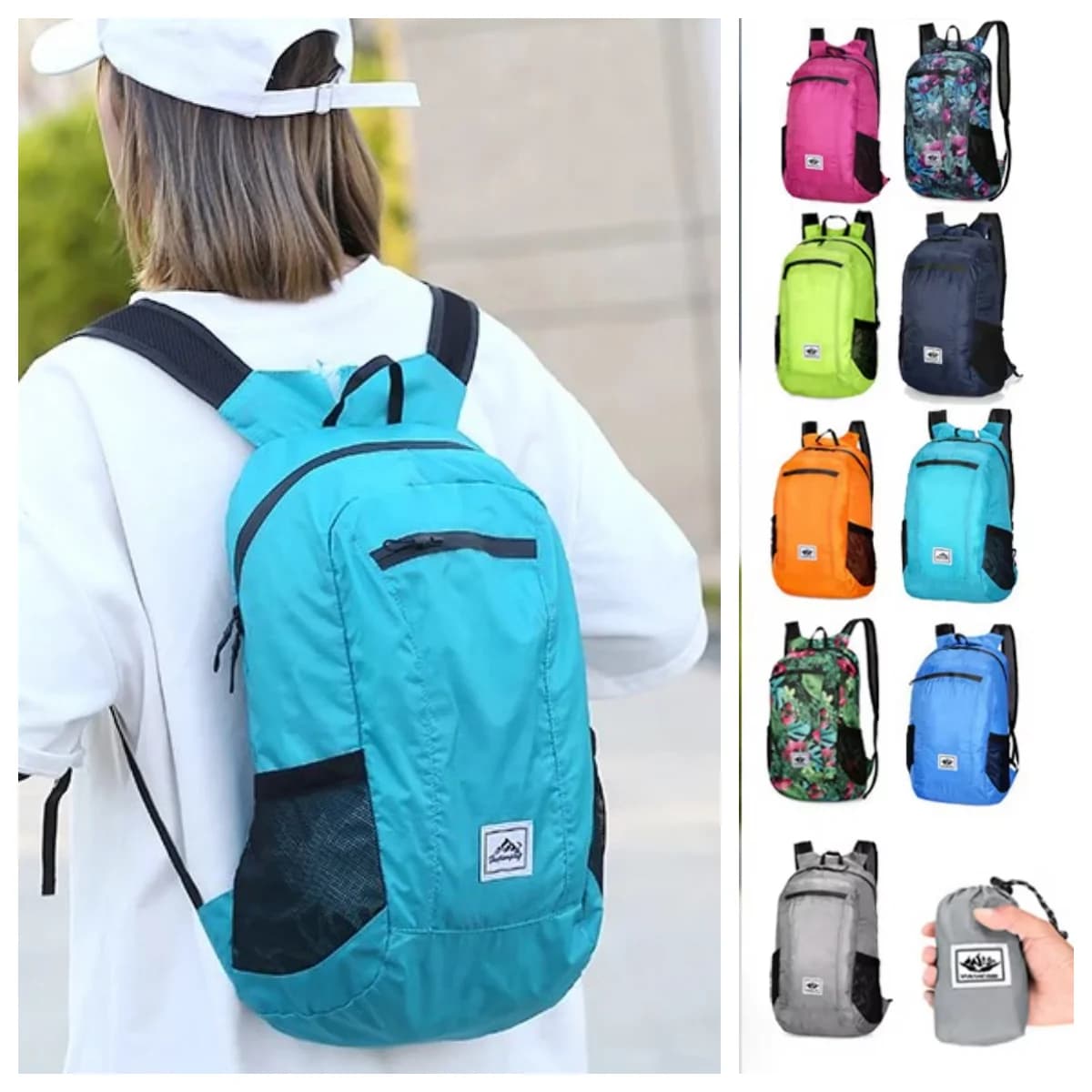 Large Capacity Foldable Picnic Bag, Waterproof, Comfortable and Dry, Flexible Design and Compact, Light Backpack