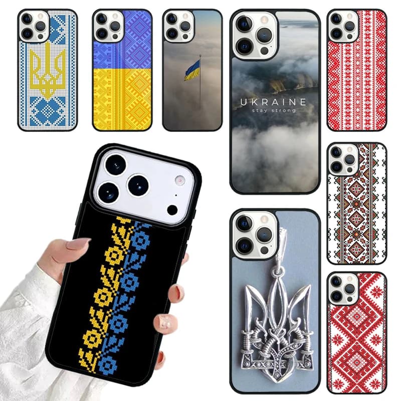 U=krain=e Style Ukrainian Ethnic Phone Case For iPhone 17 16 15 14 13 12 11 Pro Max 17air Shockproof Cover Fundas