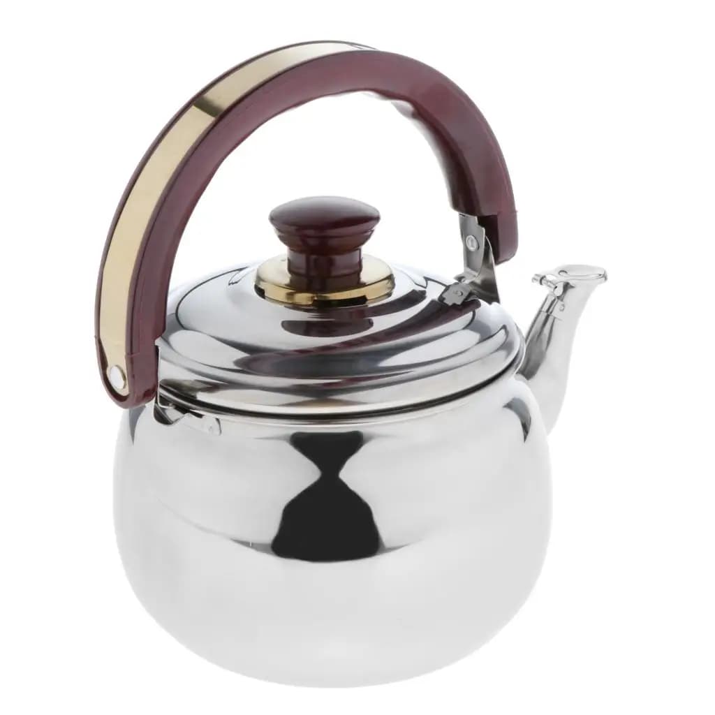 Camping Whistling Tea Kettle Lightweight Anti-hot Handle Teapot for Hiking Fishing Travel Gas Stove Use