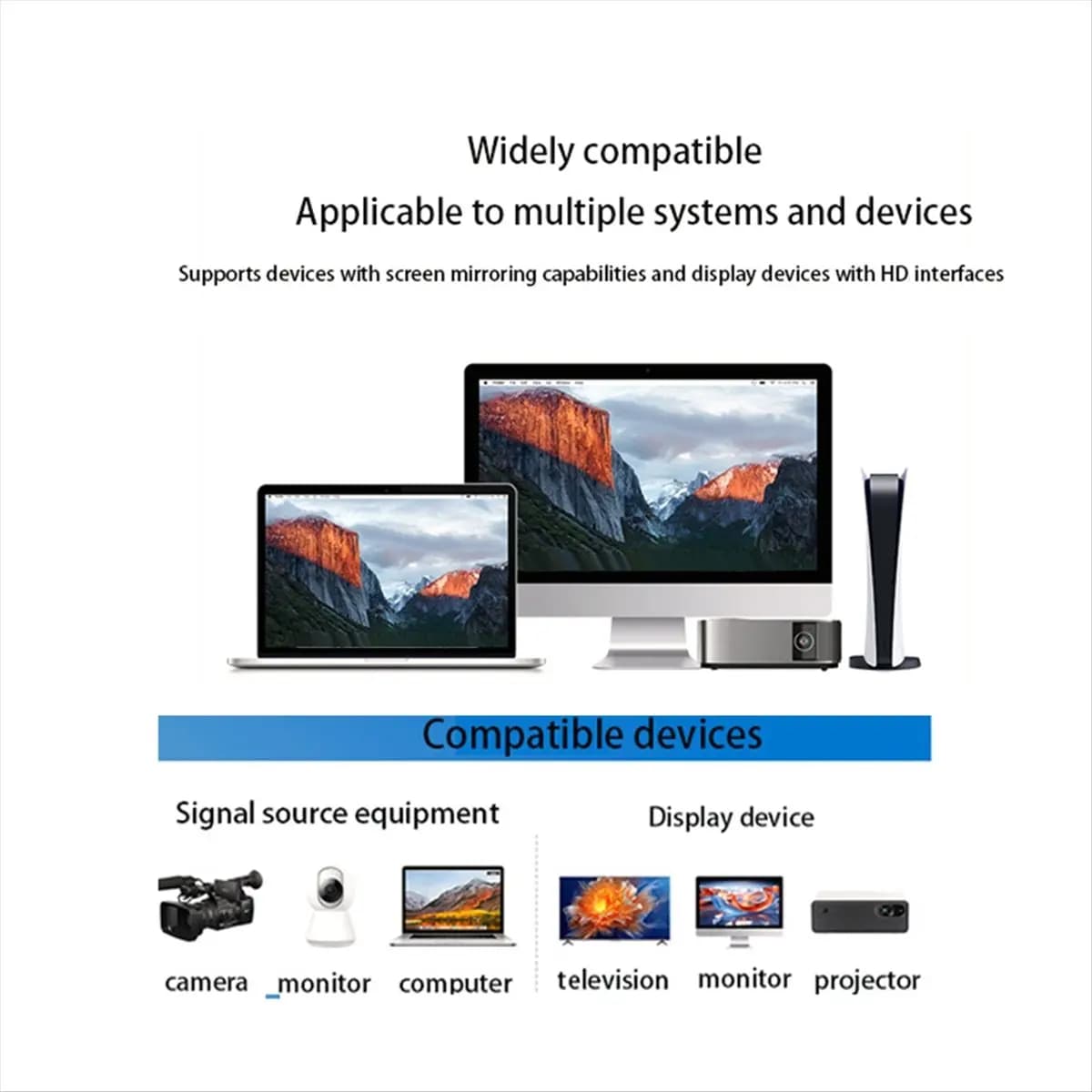 Mirroring dello schermo del ricevitore del trasmettitore HD wireless 5G per PC, TV, proiettore Streaming video liscio e configurazione semplice