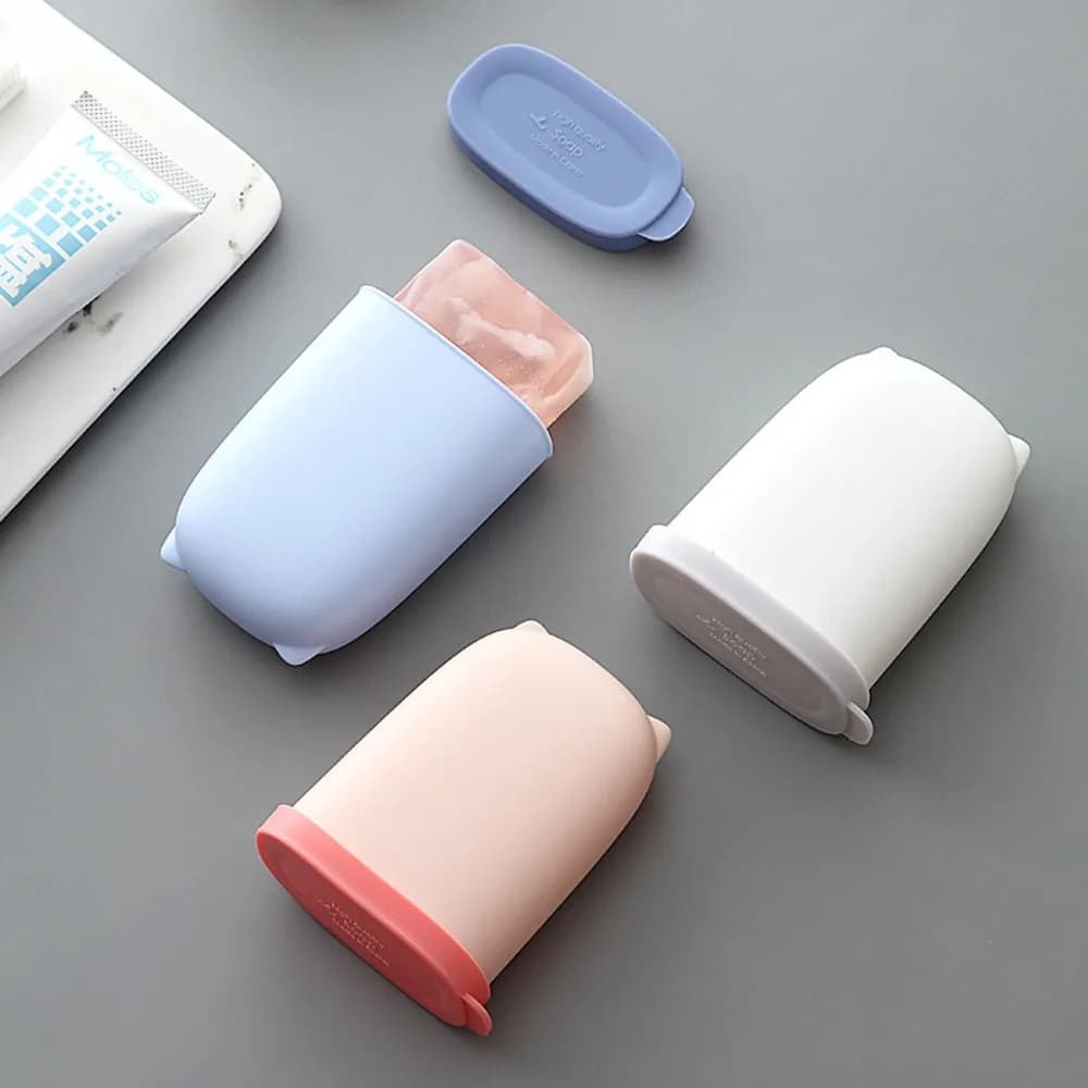 Portasapone portatile in Silicone contenitore impermeabile carino per scatola portaoggetti sigillante per esterni organizzatore da viaggio prodotti per il bagno