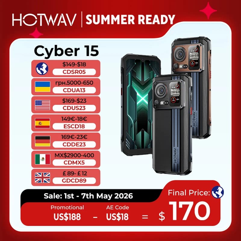HOTWAV Cyber 15 Smartphone robusti G99 Telefoni da gioco Cellulari da tiro all'aperto da 200 MP in vendita 6.6 '' FHD + 120 Hz 12 GB 256 GB