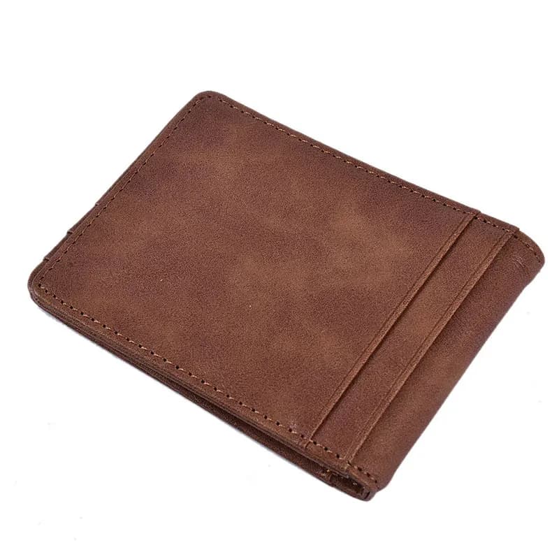 Stylish Minimalist Men Coin Purse Card Holder RFID Men' PU Leather Slim Bifold Money Clip Wallet Front Pocket Credit Card Holder