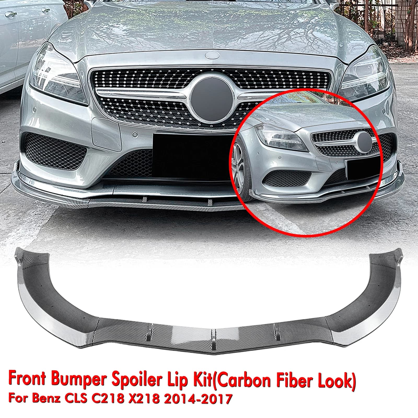 Per Mercedes Benz CLS Classe C218 X218 CLS400 CLS550 AMG Linea 2014-17 Paraurti Anteriore Spoiler Labbro Inferiore Diffusore Splitter Protector