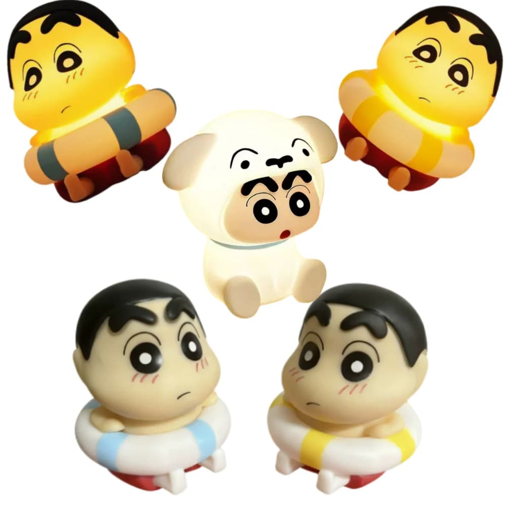 Crayon Shin-Chan Night Light Toy Shin-chan Glowing Lamp Bedside Sleeping Cartoon Light Desktop Reading Light Cute Gift Toys