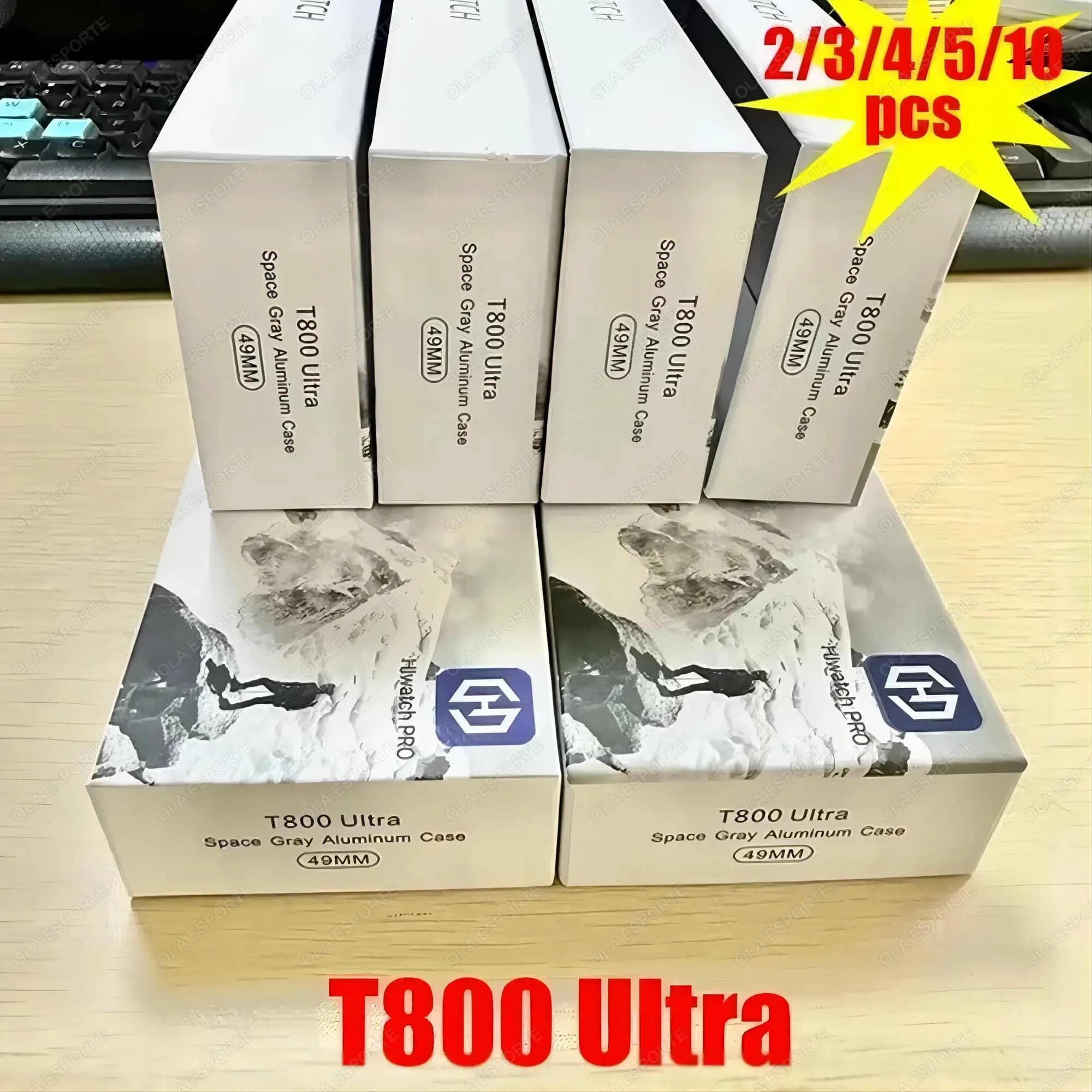 Commercio all'ingrosso T800 Ultra Smart Watch da uomo 49mm Serie 8 AMOLED Schermo NFC Bussola impermeabile per Apple Watch IWO Ultra 9 Smartwatch