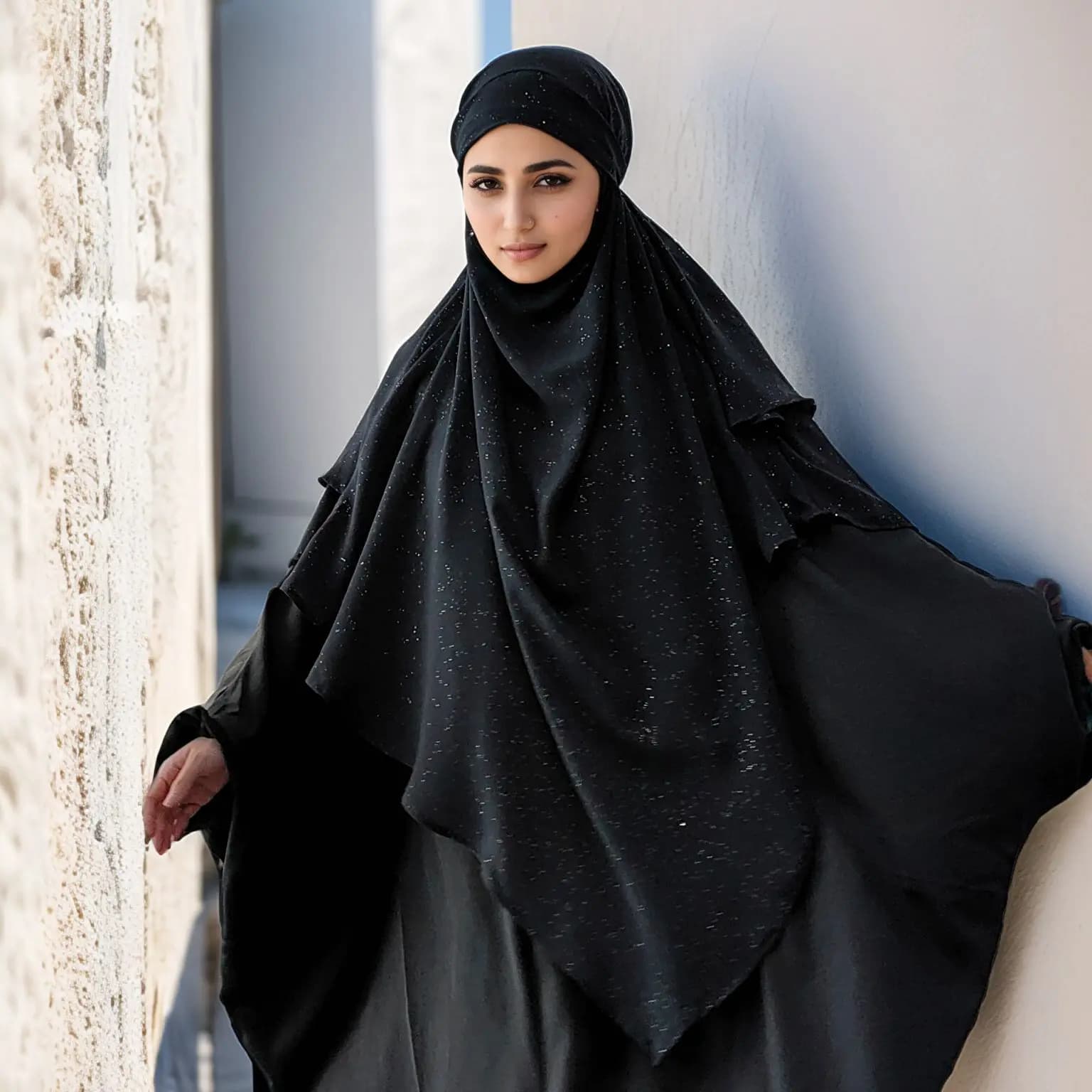 Eid Djellaba Shimmer Khimar Donne Musulmane Indumento di Preghiera Overhead Niqab Lungo Sciarpa Hijab Turchia Jalabiya Abaya Vestito Islam Burqa