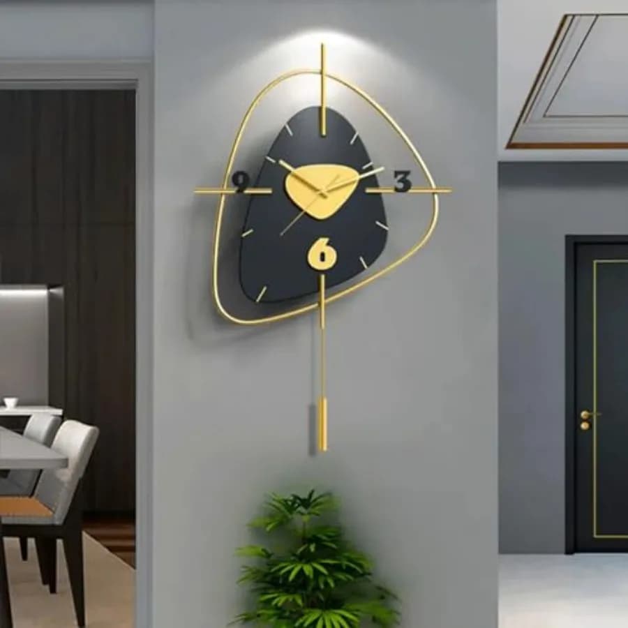 Orologio da parete moderno con pendolo in metallo Muto Creativo scandinavo Grandi orologi per l'arredamento del soggiorno Orologio elegante con mini