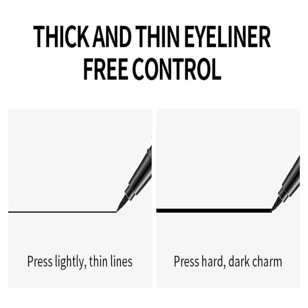 New Transfer-Proof Liquid Eyeliner Pen Sparkling Design Black Waterproof Eyeliner Sweatproof Long-Lasting Eyeliner Cosmetic Use