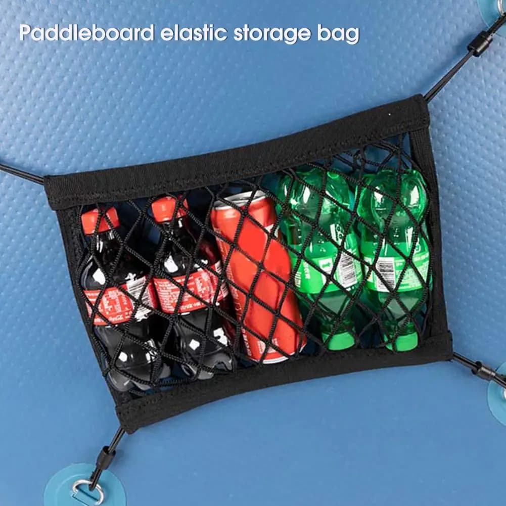 4 D Ring Buckle Kayak Mesh Bag Stand Up Paddle Surf Sup Board Deck Bag Deck Pouch Car Back Rear Trunk Storage Net Auto Organizer