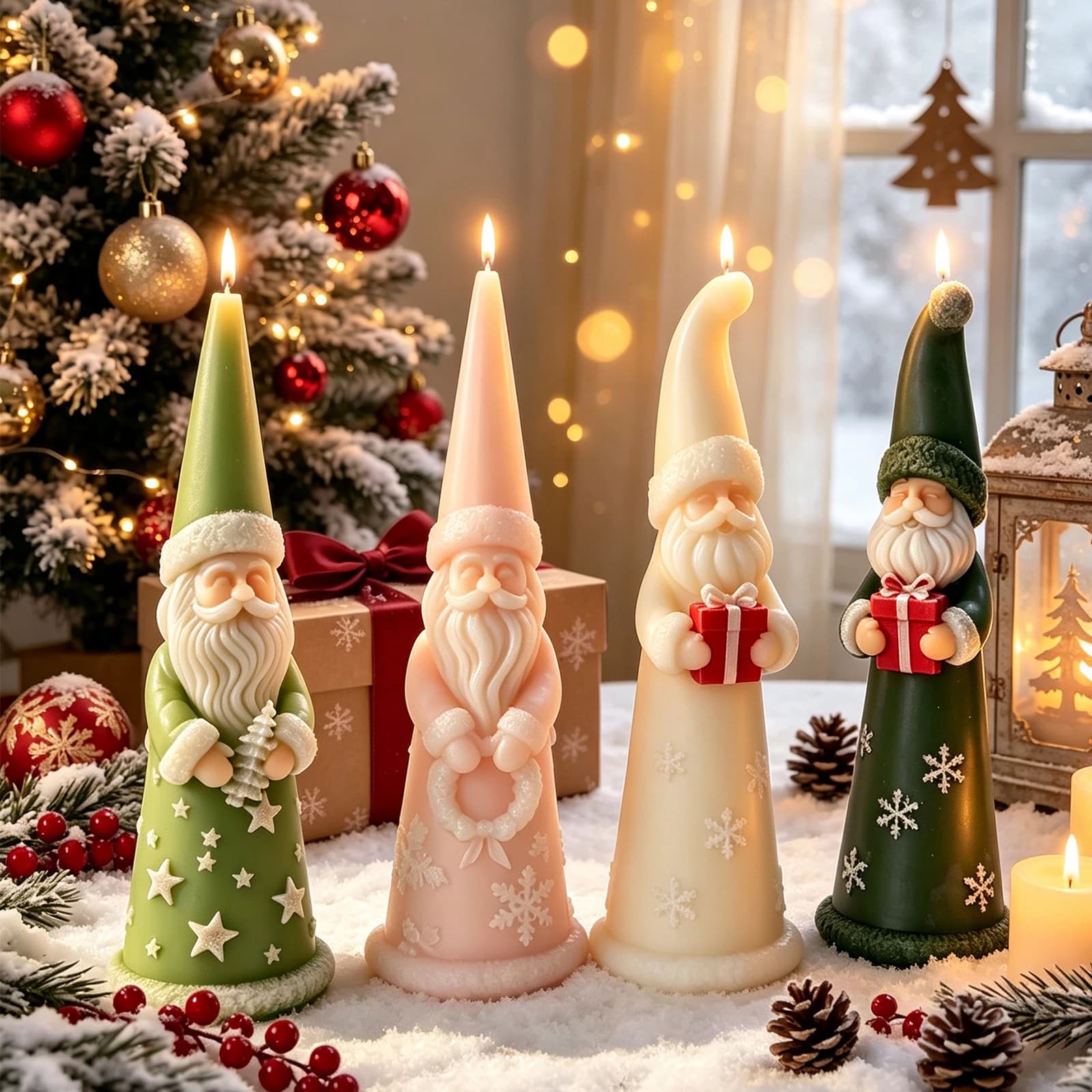 DIY Santa Claus silicone candle mold, handmade gypsum candle product, Christmas decoration craft, silicone resin mold