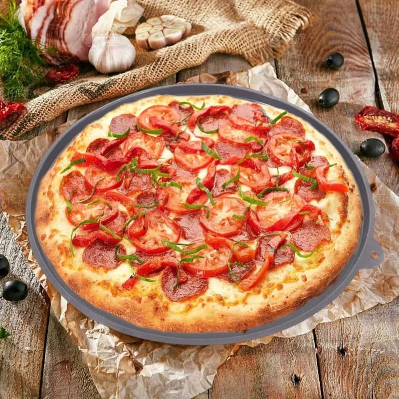 High Temperature Resistant Silicone Pizza Pan Round Pizza Baking Tray with Holes for Home Restaurant Kitchen Baking Tools