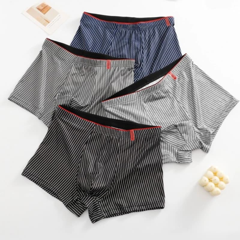 Pantaloncini boxer antibatterici alla moda Design traspirante Testa a righe Sport Pantaloni larghi da uomo Intimo per uomo