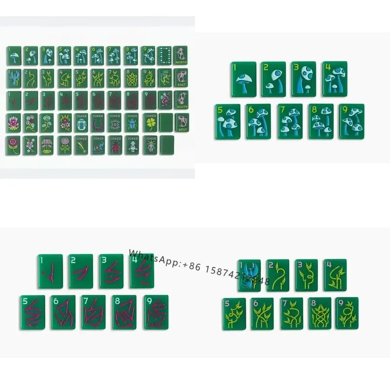 Customized 160 4-layer Hand-painted Luxurious Elegant Acrylic OMM American Mahjong Tile Set Adult Game Gift