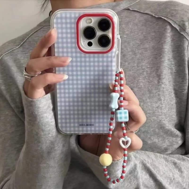 Custodia per telefono con motivo a griglia a quadretti blu moda per iPhone 17 Pro 16 15 14 13 12 11 Pro Max 16e X XR XS Max 7 8 Plus Cover morbida