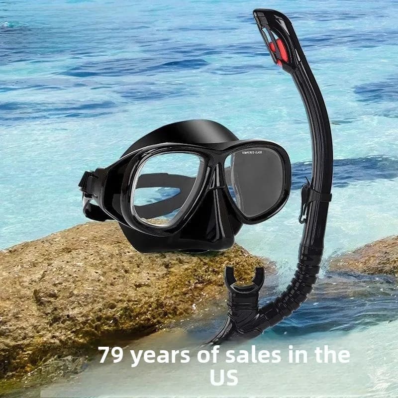 Nuovo Set Maschera Subacquea 2025 per Snorkeling e Immersioni, Antiappannamento, con Tubo Respiratorio Anti-Intasamento, Adatto per Miopia