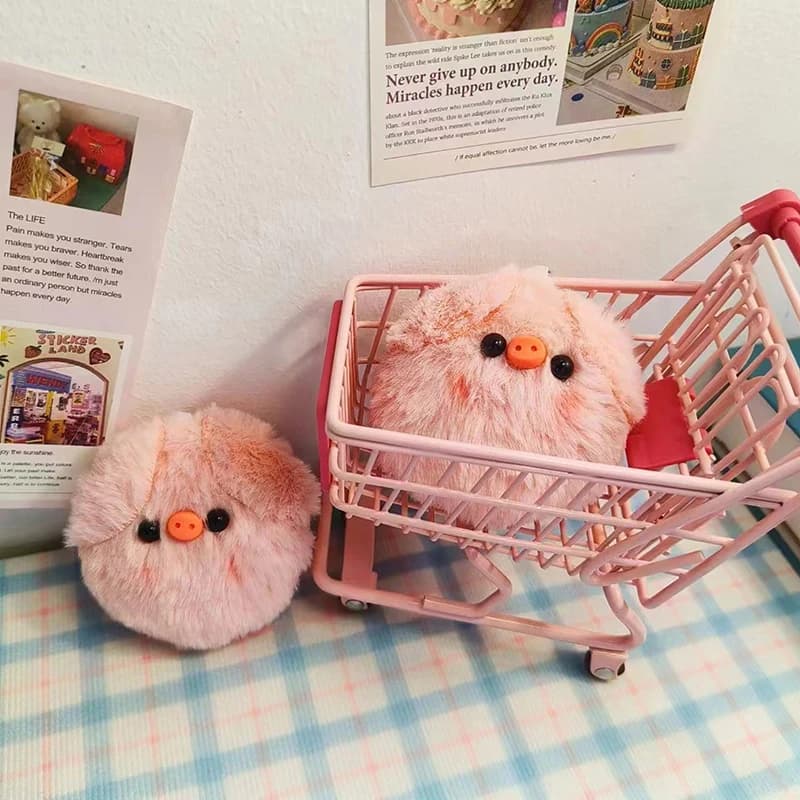 。 Piccolo Ciondolo Divertente per Borsa da Donna, Decorazioni Creative Kawaii, Regalo per Bambini, Simpatico Portachiavi a Forma di Testa di Maialino in Peluche per Zaino