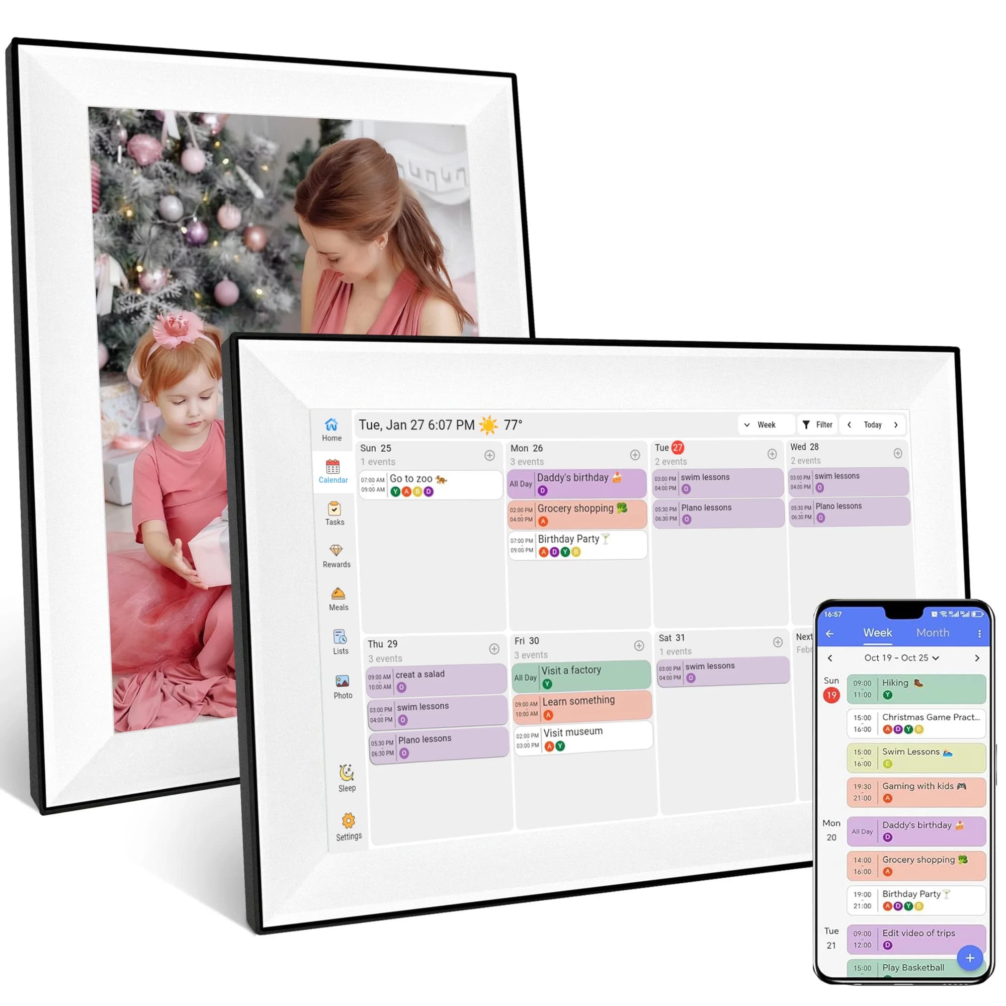 New Version 10.1 Inch Smart Digital Calendar Touchscreen Wifi Family Schedules Digital Photo Frame Calendar Planner With App