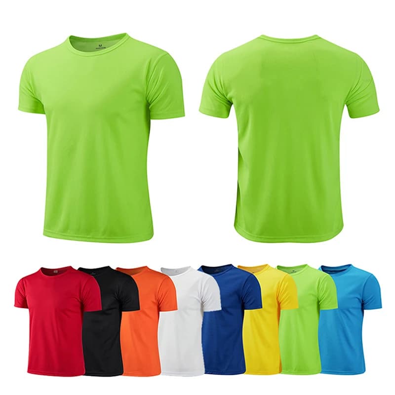 Maglietta sportiva multicolore a maniche corte ad asciugatura rapida Maglie da palestra Maglietta fitness Maglietta da corsa per allenatore Abbigliamento sportivo traspirante da uomo