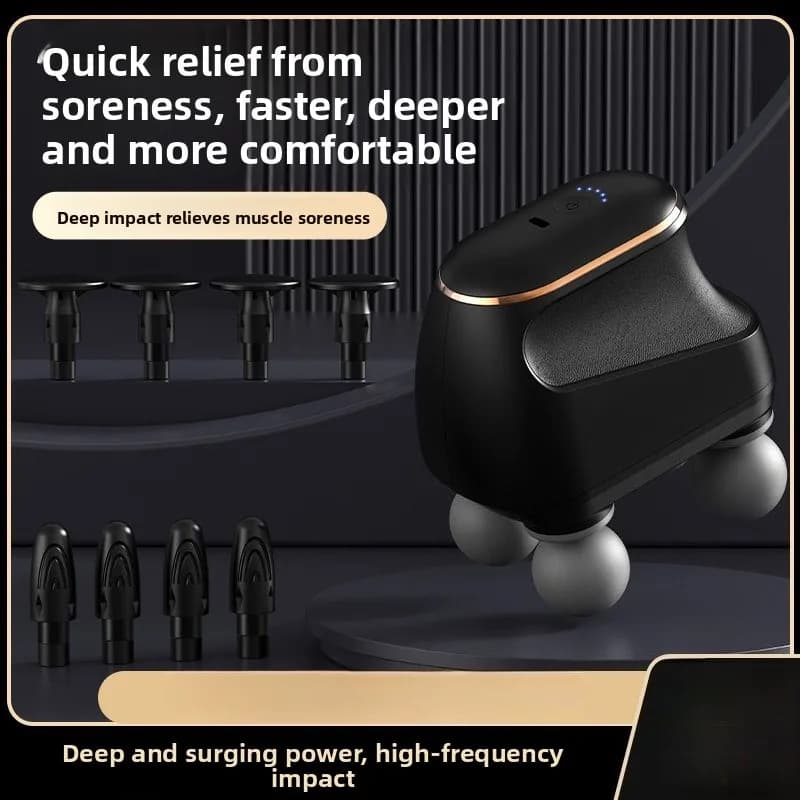 Four-headed Stripe Gun Mini Massage Gun Professional Relaxation With Strong Shock USB Charging High Frequency Vibration