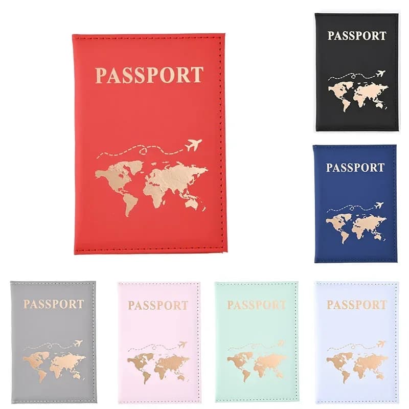 2024 nuova moda porta carte di credito portafoglio custodia semplice copertina per passaporto per donna uomo custodia per porta documenti per passaporto da viaggio