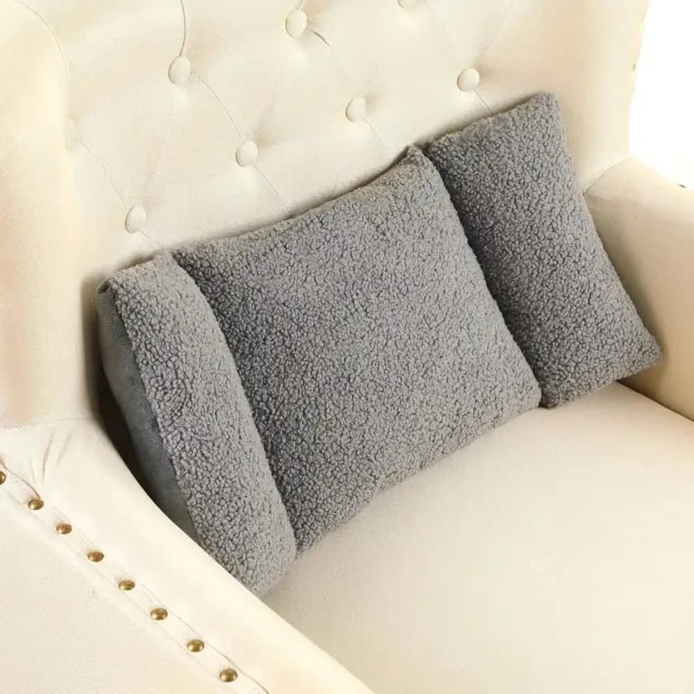 Cuscino Lombare Ergonomico a 3 Segmenti alla Moda, Morbido Cuscino Allungato per la Schiena, Cuscino per Sedile Auto in Pile Tinta Unita, per Divano