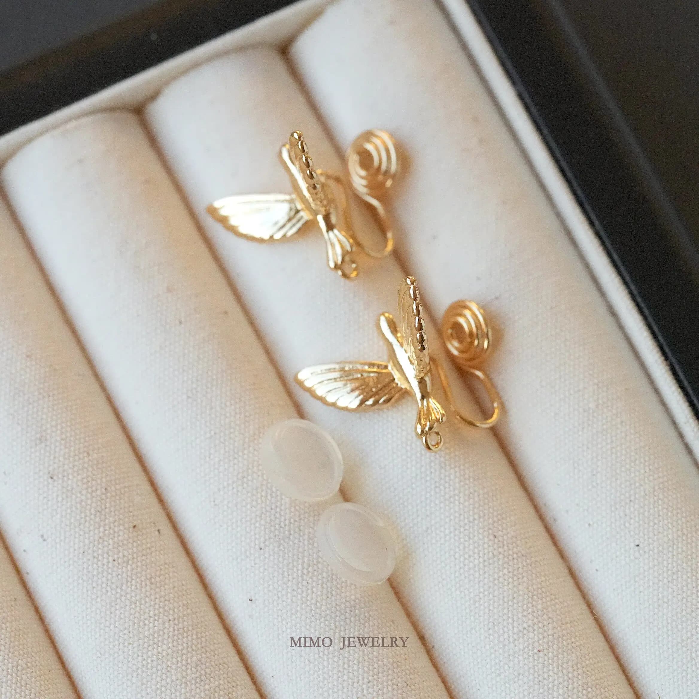 Copper Plated Gold Light Luxury High-end Feeling Bird 925 Ear Pin Ear Clip DIY Earrings Making Supplies Jewelry Accessories