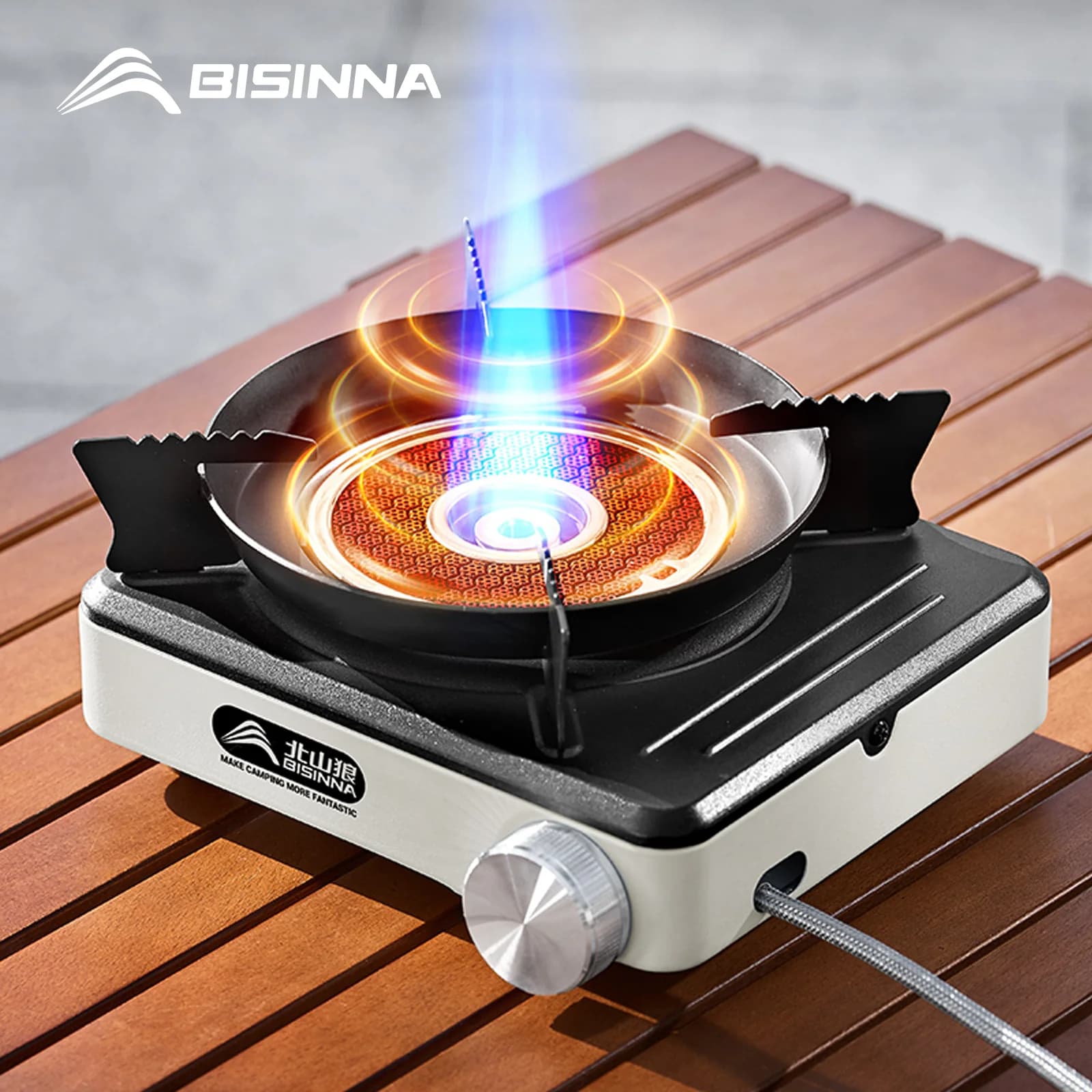 BISINNA Camping 7800W High Power Gas cooker Split Portable outdoor kitchen Butane camping supplies for hiking trips