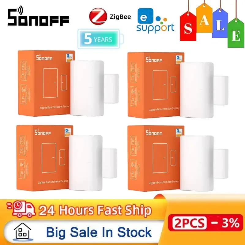 SONOFF SNZB-04P Sensore porta Zigbee Sensore finestra intelligente APP eWeLink Avviso antimanomissione 5 anni di batteria funziona con Alexa Google Home