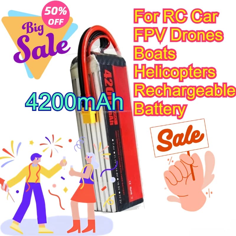 Batteria di ricambio per modello giocattolo 6S 22.2V 65C 4200mAh per auto RC FPV droni barche elicotteri batteria ricaricabile