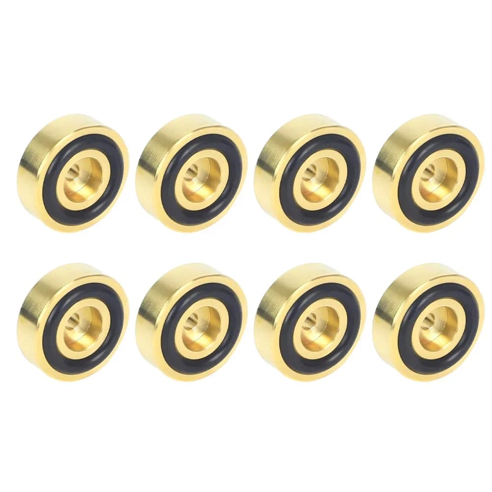 8 Brass Chopping Board Feet with Non-Slip Rubber Pads for Mounting on Kitchen Cutting Boards and Flat Tabletop Items